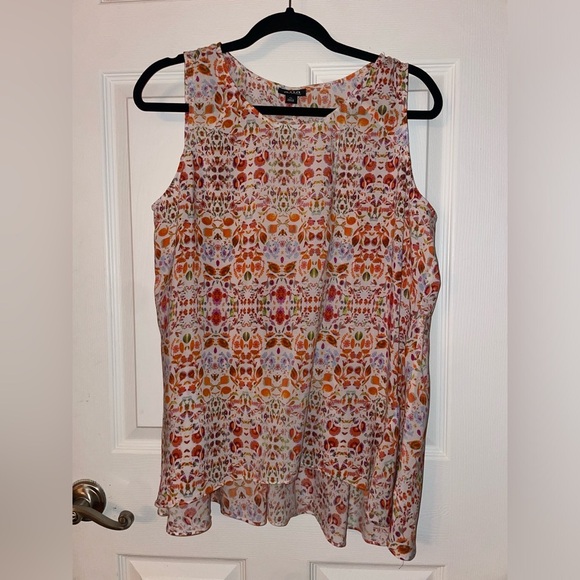 a.n.a Tops - a.n.a Multicolor Patterned Sleeveless Leightweight Cotton Blouse XL